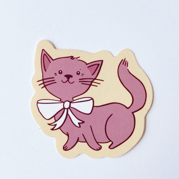 Pink Cat Vinyl Sticker