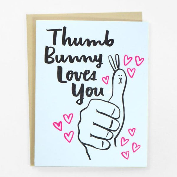 Thumb Bunny Loves You Valentine's Day Card