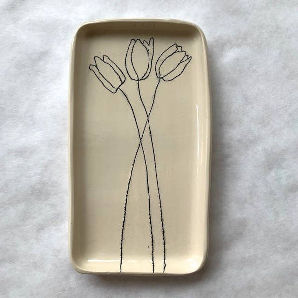 Ceramic tulip tray