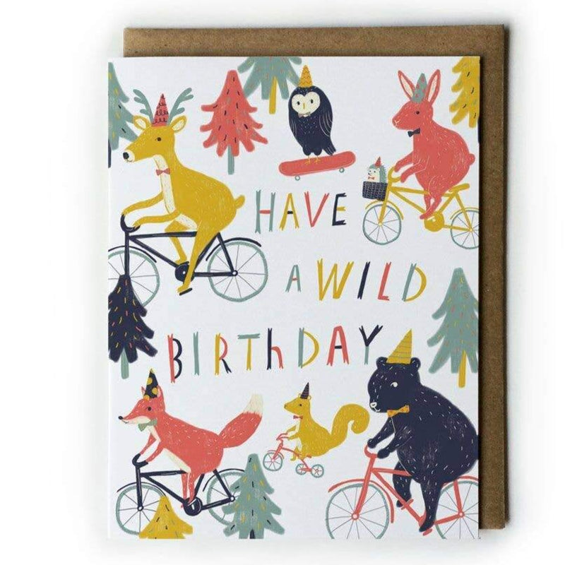 Birthday card with animals and text that reads have a wild birthday